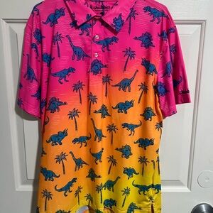 Chubbies Dinosaur Print Shirt - Pink, Orange, Yellow